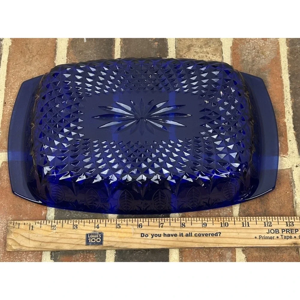 Vintage 70s Avon Royal Sapphire Cobalt Blue Pressed Glass 13